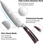 PAUDIN Professional Chef Knife Set, 3-Piece High Carbon Stainless Steel Kitchen Knives