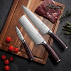 PAUDIN Professional Chef Knife Set, 3-Piece High Carbon Stainless Steel Kitchen Knives
