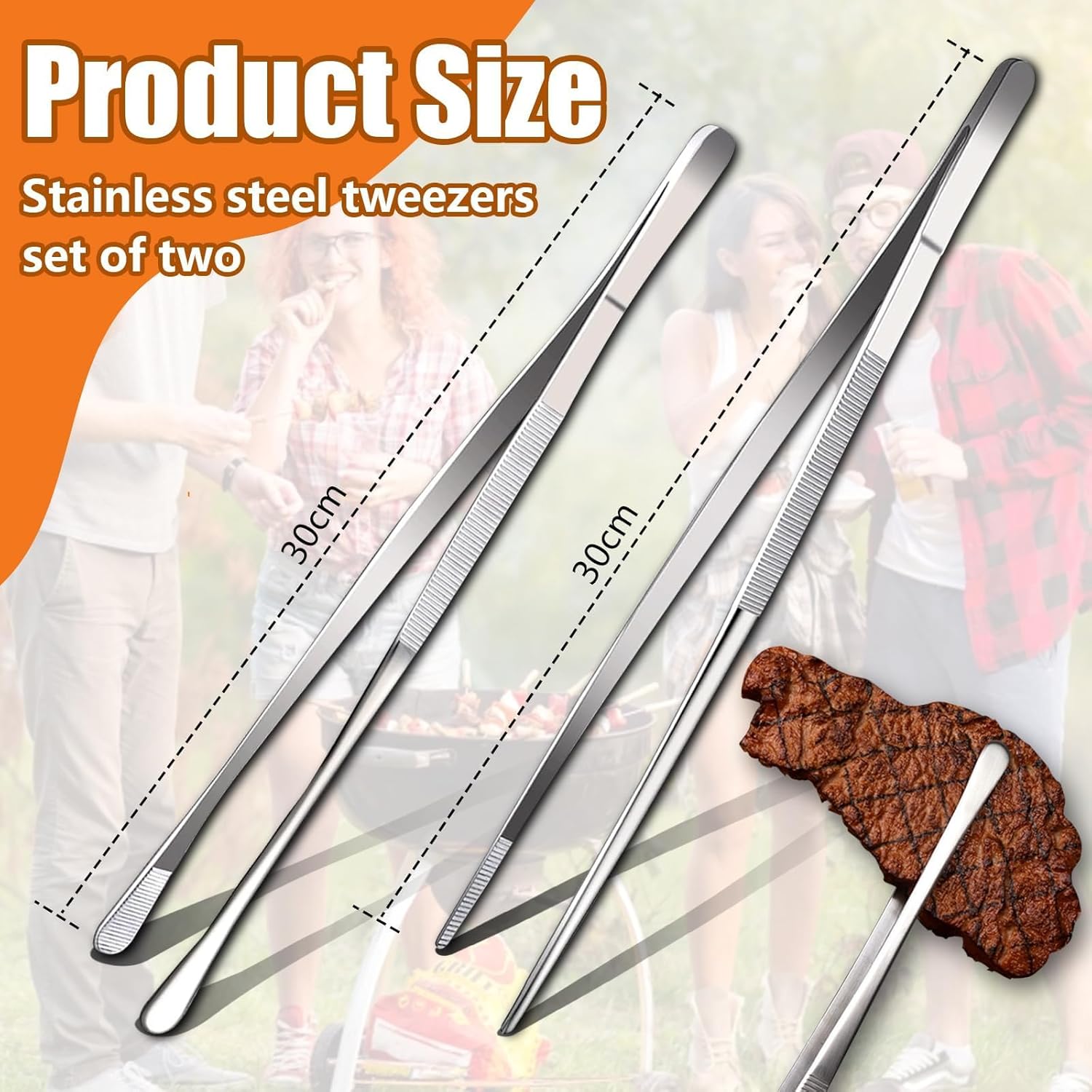 Cooking Tweezers Tongs, 2 Pcs