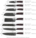 FULLHI Knife Set, 14pcs Japanese Knife Set, Premium Stainless Steel Kitchen Knife Set