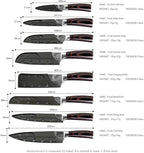 FULLHI Knife Set, 14pcs Japanese Knife Set, Premium Stainless Steel Kitchen Knife Set