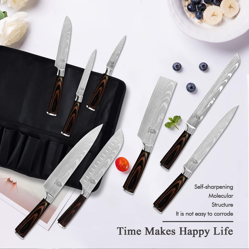 FULLHI Knife Set, 14pcs Japanese Knife Set, Premium Stainless Steel Kitchen Knife Set