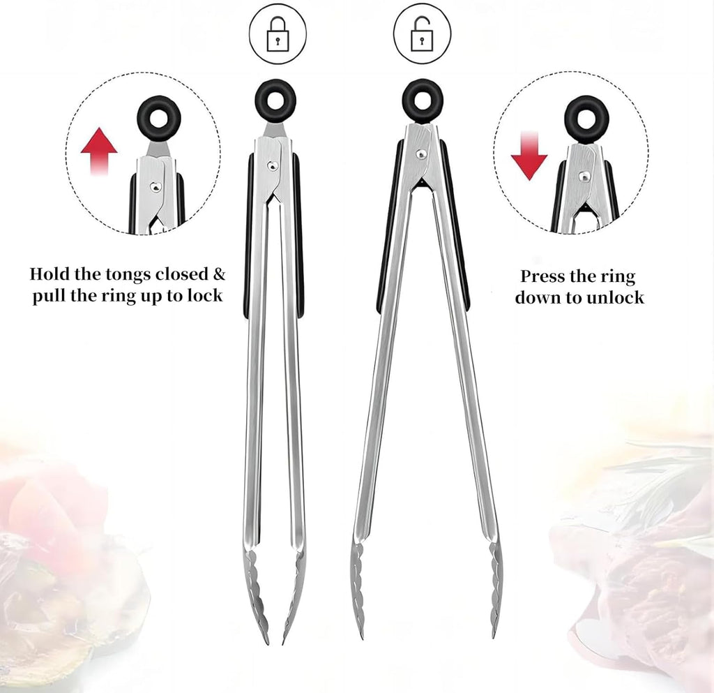 Nalaina 16" Stainless Steel Kitchen Grill Tongs