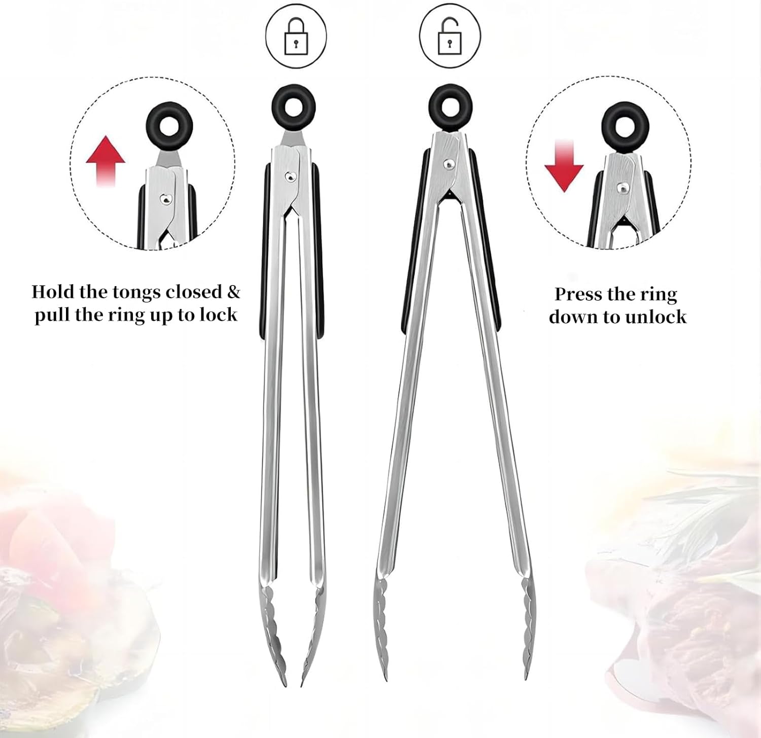Nalaina 16" Stainless Steel Kitchen Grill Tongs