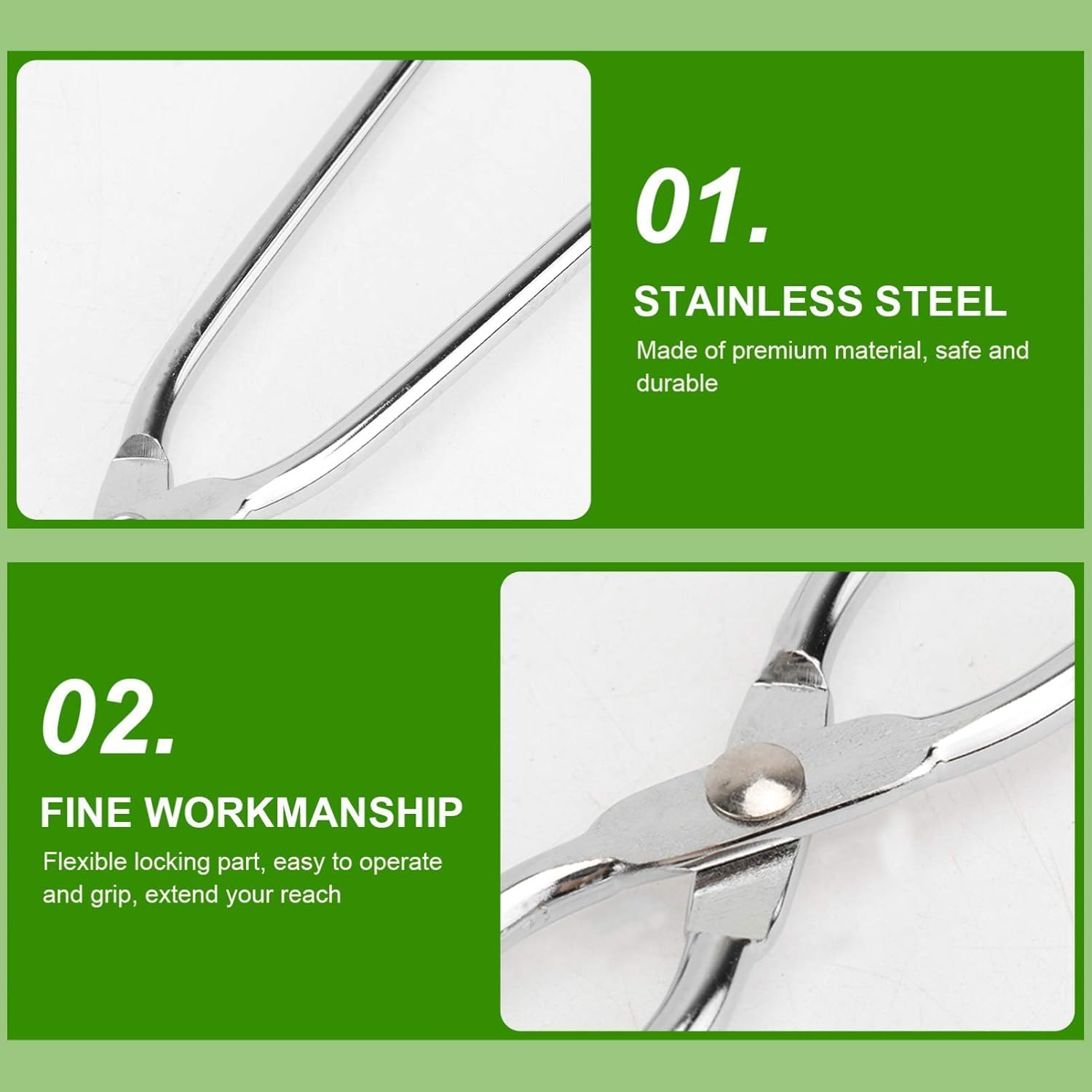 VersaMarts 60cm Stainless Steel Charcoal Pick-Up Tongs