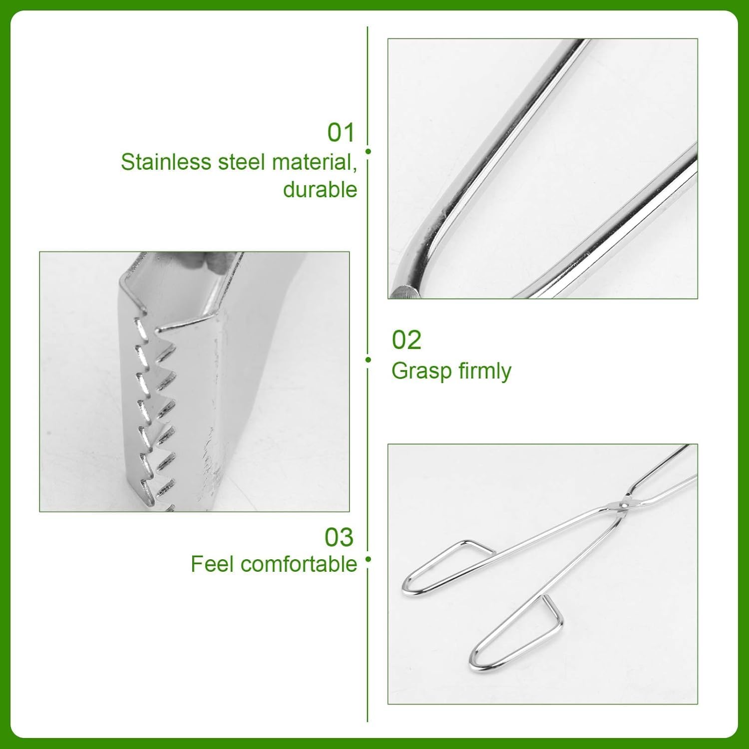 VersaMarts 60cm Stainless Steel Charcoal Pick-Up Tongs