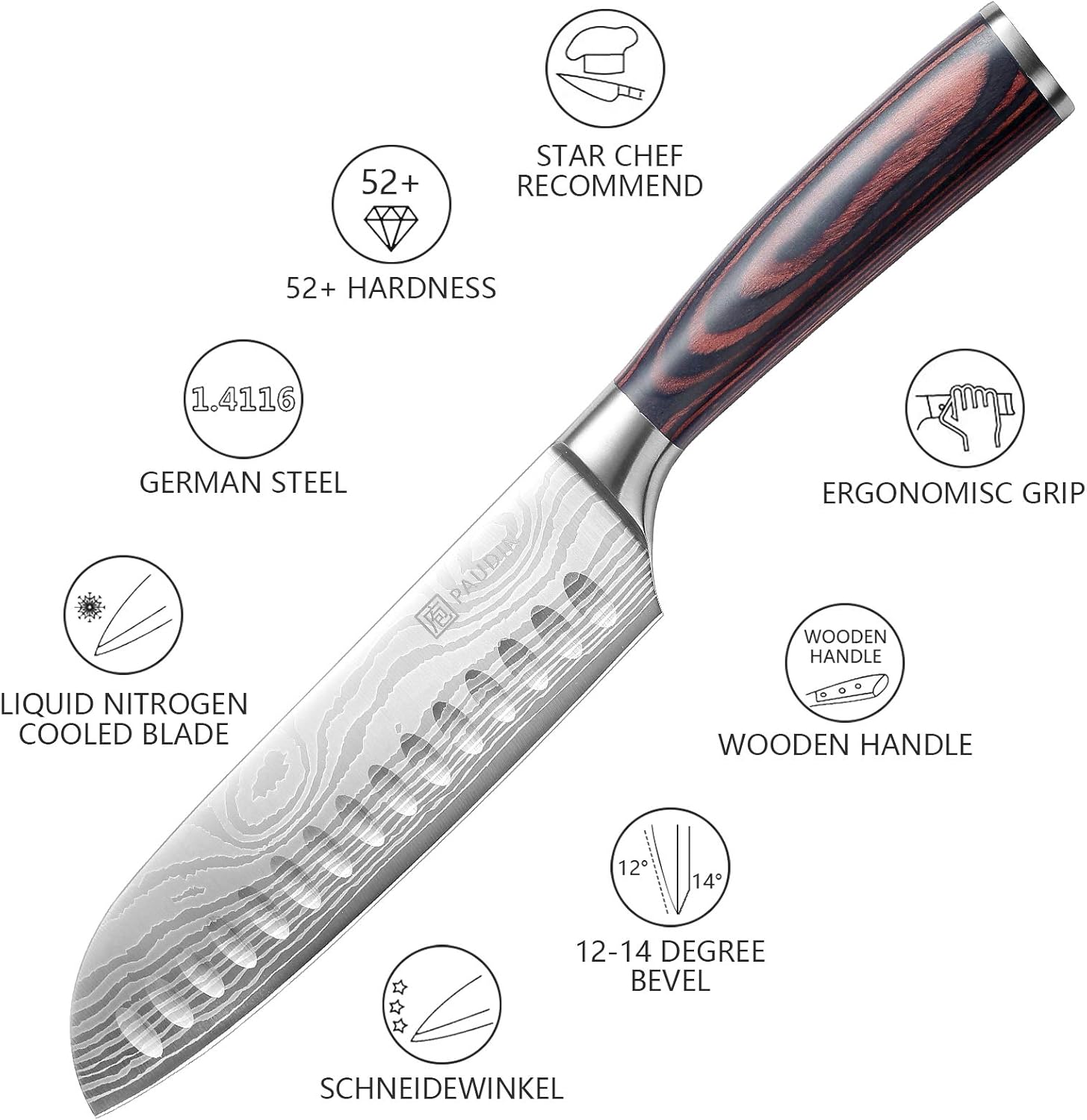 PAUDIN Santoku Knife