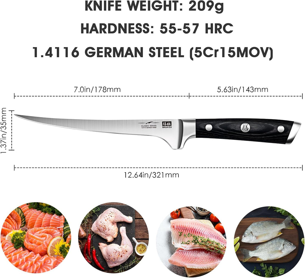 SHAN ZU Fillet Knife 7 Inch