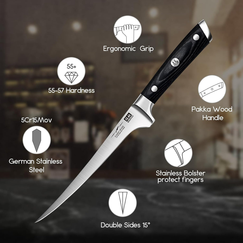 SHAN ZU Fillet Knife 7 Inch