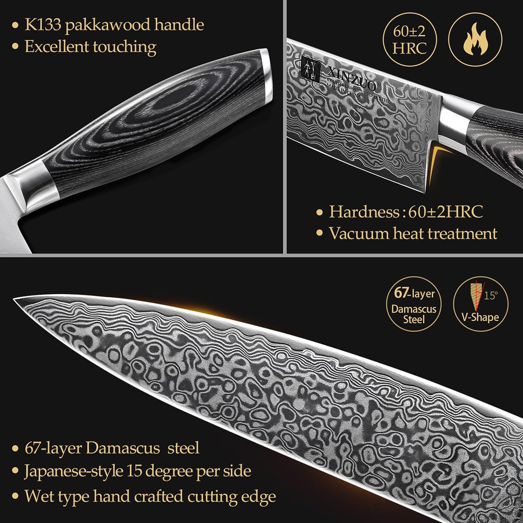 XINZUO Chef Knife 8 Inch Damascus Kitchen Knif