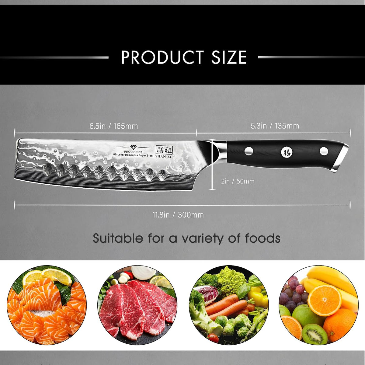 SHAN ZU Chef Knife, Damascus Professional Extra Sharp Kitchen Knife