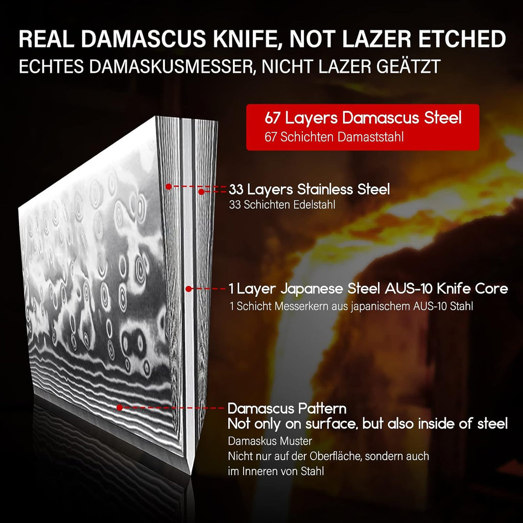 SHAN ZU 4 Inch Paring Knife, Japanese Steel Damascus Professional Kitchen Knives High Carbon Super Steel Carving Knife with Gift Box | Blade made of 67 layers of Damascus steel