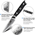 SHAN ZU 4 Inch Paring Knife, Japanese Steel Damascus Professional Kitchen Knives High Carbon Super Steel Carving Knife with Gift Box | Blade made of 67 layers of Damascus steel