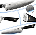 SHAN ZU Damascus Chef Knife 8 inch, 67-Layer High Carbon Steel Kitchen Knife, Ultra Sharp Japanese Chef Knife, Professional Kitchen Utility Knives with G11 Ergonomic Handle