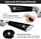 SHAN ZU Chef Knife, Kitchen Knife Santoku Chef's Knife 7 Inch Multifunction Kitchen Knives Damascus Stainless Steel & Ergonomic Fiberglass G10 Handle Best Sharp High-Carbon Knives