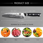 SHAN ZU Damascus Chef Knife Santoku Knife 7 Inch