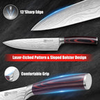 PAUDIN Chef Knife, 8 Inch High Carbon Stainless Steel Kitchen Knife | Ergonomic Handle, Ultra Sharp 5Cr15MoV, for Home Kitchen & Restaurant, Gift Box